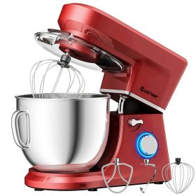 7.5 Qt Tilt-Head Stand Mixer with Dough Hook-Red - Color: Red