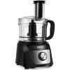 8 Cup Food Processor 500W Variable Speed Blender Chopper with 3 Blades - Color: Black