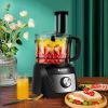 8 Cup Food Processor 500W Variable Speed Blender Chopper with 3 Blades - Color: Black