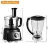 8 Cup Food Processor 500W Variable Speed Blender Chopper with 3 Blades - Color: Black