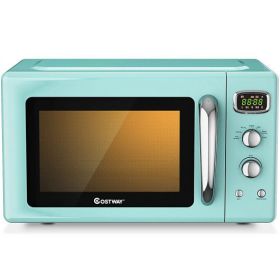 0.9 Cu.ft Retro Countertop Compact Microwave Oven-Green - Color: Green