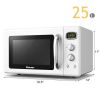 0.9 Cu.ft Retro Countertop Compact Microwave Oven-White - Color: White