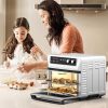 8-in-1  Convection Air Fryer Toaster Oven with 5 Accessories and Recipe-Silver - Color: Silver