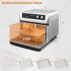 8-in-1  Convection Air Fryer Toaster Oven with 5 Accessories and Recipe-Silver - Color: Silver