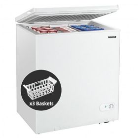 5.2 Cu.ft Chest Freezer Upright Single Door Refrigerator with 3 Baskets-White