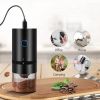 Portable Electric Coffee Grinder USB Rechargeable Large Capacity Adjustable Coarseness Coffee Bean Grinder Black