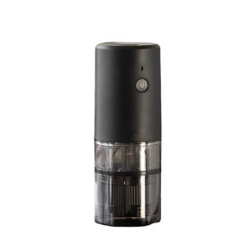 Portable Electric Grinder with Transparent Storage Bin USB Rechargeable Adjustable Coarseness Coffee Grinder Black