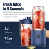 400ml Portable Mini Fruit Blender Electric Wireless Juicer with 6 Blades USB Rechargeable Juicer Cup Pink Cup