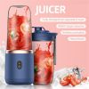 400ml Portable Mini Fruit Blender Electric Wireless Juicer with 6 Blades USB Rechargeable Juicer Cup Pink Cup