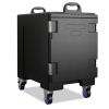 81 Quart Capacity End-loading Insulated Food Pan Carrier with Wheels - Color: Black