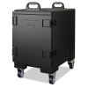 81 Quart Capacity End-loading Insulated Food Pan Carrier with Wheels - Color: Black