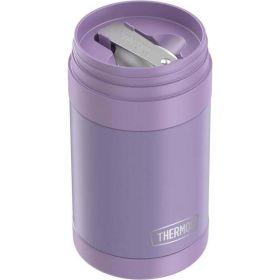 Thermos Vacuum Insulated Food Jar with Folding Spoon, Lavender, 16 Ounce