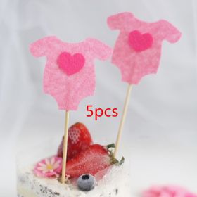 Cake Decoration Insert Card Dessert Table Decoration (Option: 01Pink 5pcs)