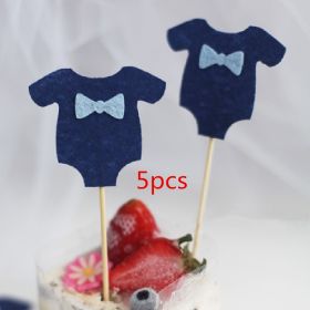 Cake Decoration Insert Card Dessert Table Decoration (Option: Dark Blue5pcs)