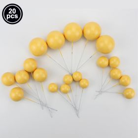 Candy-colored Decorative Round Ball Glossy Ornaments (Option: Yellow-All-20PCS)