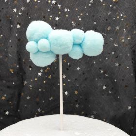 Creative Large And Small Cloud Cake Decoration Card (Option: Blue-Large long)