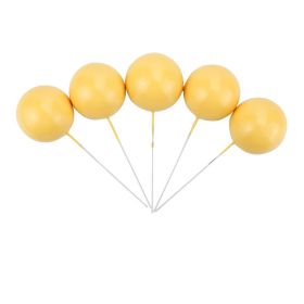 Candy-colored Decorative Round Ball Glossy Ornaments (Option: Yellow-4cm-5PCS)